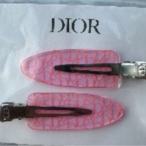 Dior Pink and Black Hair Clips